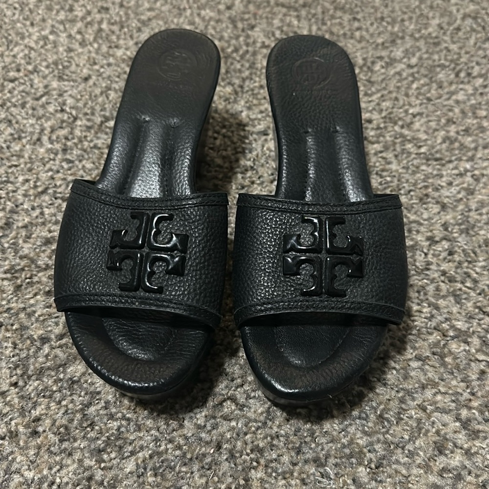 Tory Burch black wedges
